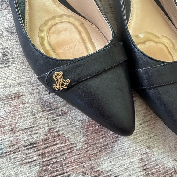 Lauren Ralph Lauren Black Pointed-Toe Flats - Picture 2 of 5